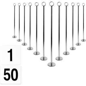 Table Numbers with 46cm Holders - Silver by Argon Tableware