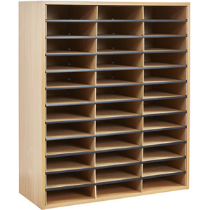36 Section Literature Office or Classroom Storage Organiser - Brown by Liberty House Toys