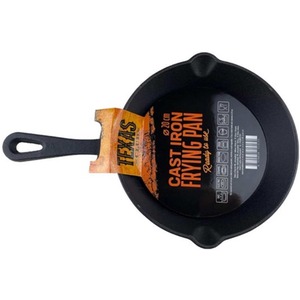 Texas Club 20cm Cast Iron Frying Pan with Metal Handle - black by KAMADO BONO