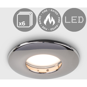 Fire Rated IP65 Downlight 6 Pack Black Bathroom Ceiling Downlight - Black by ValueLights