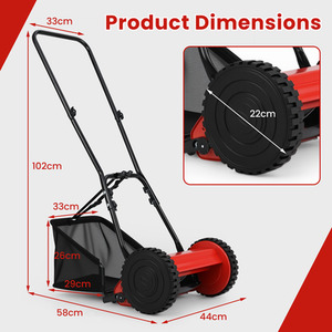 Push Lawn Mower Manual Grass Sweeper by Costway