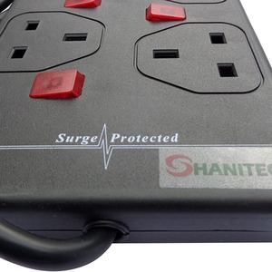 Surge Protected Extension Lead - Black by ShaniTech