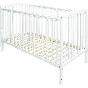 Sydney Cot White with Kinder Flow Mattress by Kinder Valley