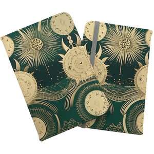 Green Moon and Sun Abstract Pattern Passport Cover - Green by Warren Reed - Designer
