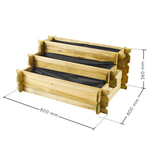 Angelic 3 Tier Wooden Raised Bed - Natural by Cerland