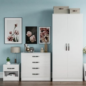 Hulio Trio Bedroom Set - White / MDF / 47cm by Vida Designs