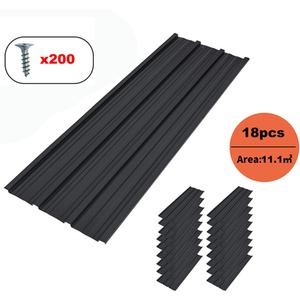 24X Pack Corrugated Roof Sheet Panels - Black by BIRCHTREE