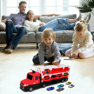 Electronic Large 2-in-1 Car Transport Truck Toy - Red