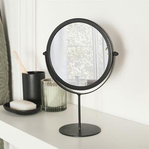 Round Bathroom Mirror Free Standing Vanity - Black by OHS