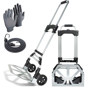 Folding Hand Truck 80kg Max Load - Black / Silver by WMR