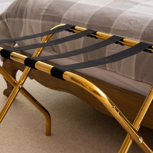 Folding Metal Luggage Rack - Gold / 1 by Harbour Housewares