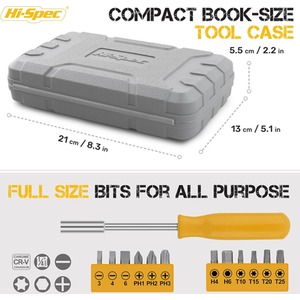 24 Piece Home Womans Small DIY Hand Tool Kit Set in a Box Case by Hi-Spec