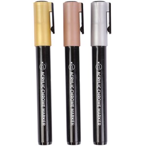 Set of 3 Acrylic Chrome Markers - Chrome by Art Studio