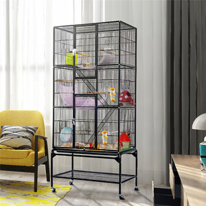 Extra Large Bird Cage with Detachable Stand - Black by Yaheetech