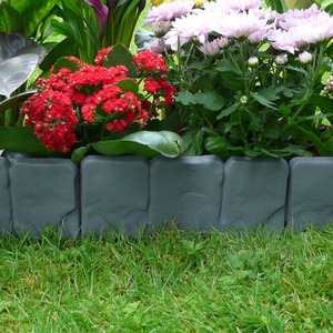 Pack of 20 - Stone Effect Lawn Edging 5M - Grey by Pukkr