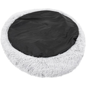 Medium Grey Plush Doughnut Fluffy Dog Bed - Grey by Ultra