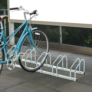HOMCOM Bike Stand Parking Rack 2022 - Silver / 145L x 33W x 27H cm by HOMCOM