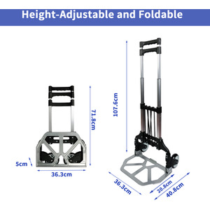 Neo 80kg Capacity Sack Trolley Folding With Extendable Handle - Silver by Neo
