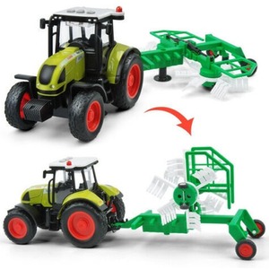 2Pcs Farm Tractor Toy Truck Set - Multicolour / Tractor and Rake by Big Daddy