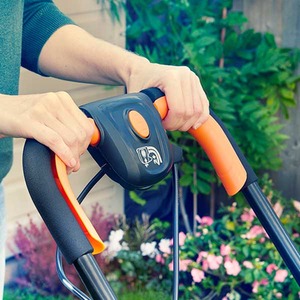 LawnMaster 24V 34cm Cordless Lawnmower with Spare Battery - Orange by LawnMaster