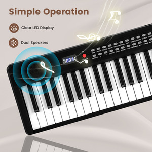 88 Key Foldable Electric Keyboard Piano - Black by Costway