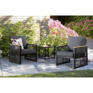Eiffel 3pcs Bistro Set - Black by Malay