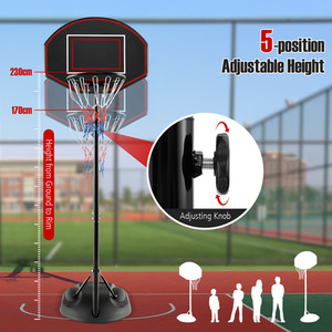 Basketball Hoop Basketball Goal System - Black by Costway