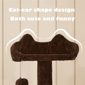 Multilevel Cat Tree with Scratching Posts - Brown / 137cm by Yaheetech