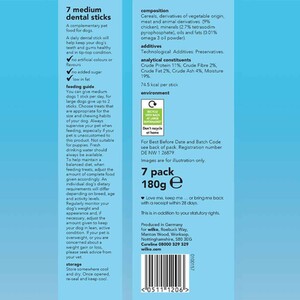 Pack of 7 Dental Sticks Dog Treats 180g