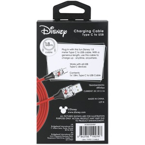 Disney Minnie Mouse USB C Charging Cable - Red by Disney