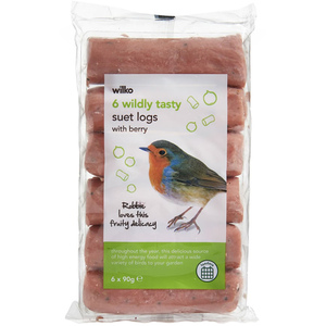 Pack of 6 Wild Bird Wildly Tasty Suet Logs with Berry 90g