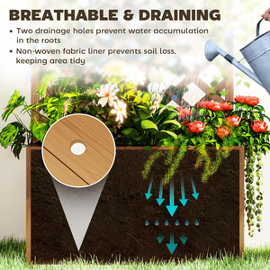 Outsunny Wooden Raised Garden Planter Box with Trellis by Outsunny