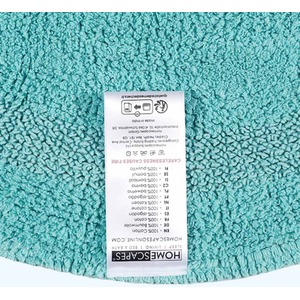 Luxury Reversible Round Bath Mat - Aqua by Homescapes