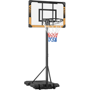 Basketball Hoop with PVC Backboard and Wheels - Brown by Yaheetech