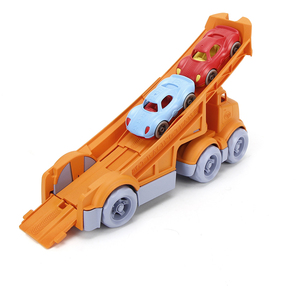 Racing Truck with 2 Race Cars - Orange by Green Toys