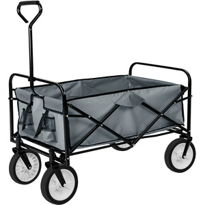 Foldable Garden Trolley with 80Kg Load Capacity - Grey by tectake