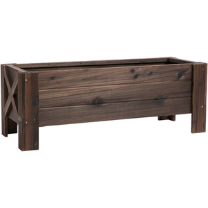 Outsunny Garden Raised Bed Planter Grow Containers - Carbonized by Outsunny