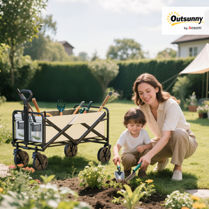 Outsunny Folding Outdoor Storage Bag with Telescopic Handle by Outsunny