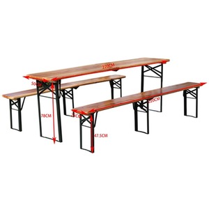 3 Piece Folding Beer Table Set - Natural by BIRCHTREE