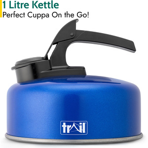 Lightweight Whistling Camping Kettle - Blue / 16cm by Trail