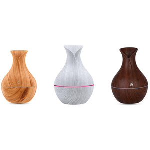 Car and Indoor Wood Grain Vase Humidifier - White