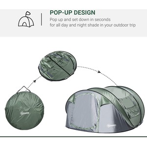 Outsunny 4-5 Adult Pop-up Tent - Green by Outsunny