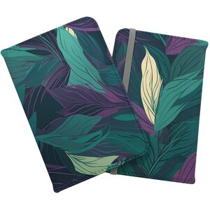 Green Purple Tropical Leaves Passport Cover - Green by Warren Reed - Designer