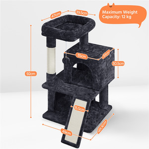 Yaheetech 91cm Cat Tree with Double Condos - Black by Yaheetech