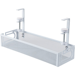 Under Desk Clamp-On Cable Management Tray - White by Livingandhome