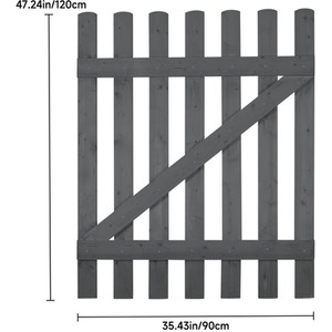 Rustic Style Wooden Garden Gate - Grey / 120cm by lifeideas