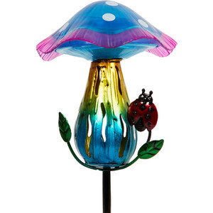 Solar Mushroom Rainbow Stake Light - Multicolour