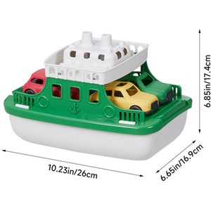 Car Ferry Bath Toys Set - Green and White by Livingandhome