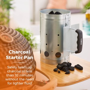 Charcoal Starter Pan Stainless Steel - Silver by Tower