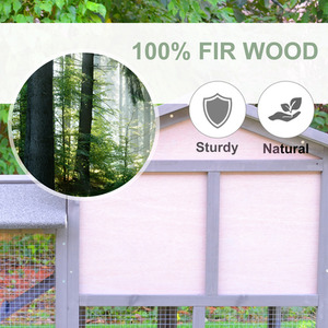 PawHut Wooden 2 Tier Small Animal Hutch - Grey by PawHut